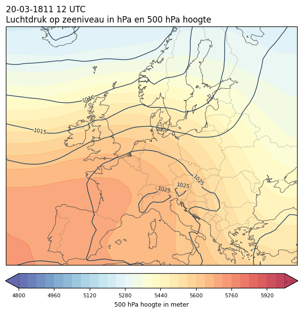 Weerkaart van 20 maart 1811 om 12 UTC