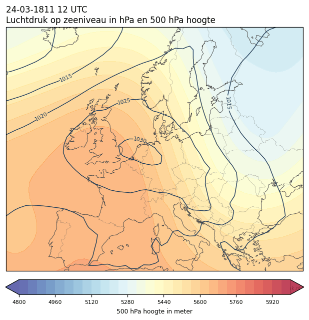 Weerkaart van 24 maart 1811 om 12 UTC