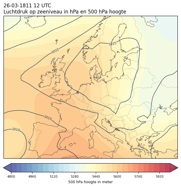 Weerkaart van 26 maart 1811 om 12 UTC