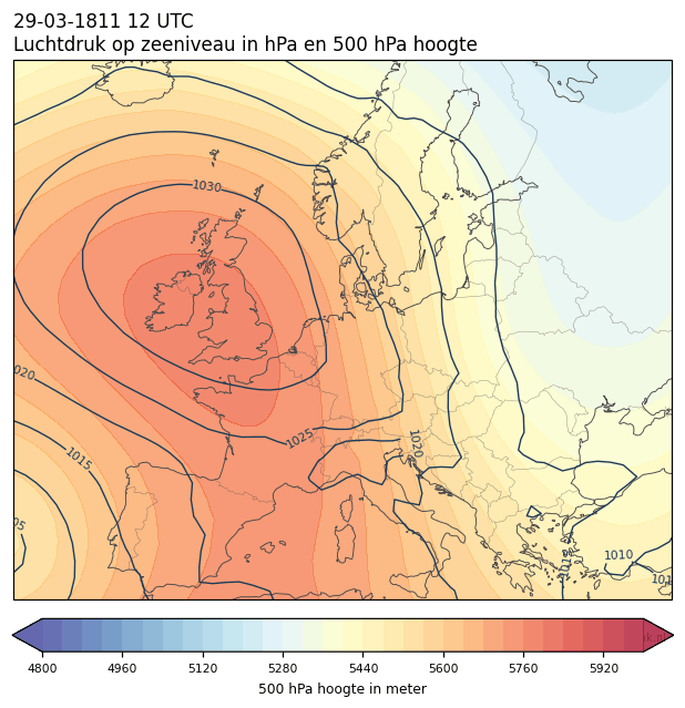 Weerkaart van 29 maart 1811 om 12 UTC