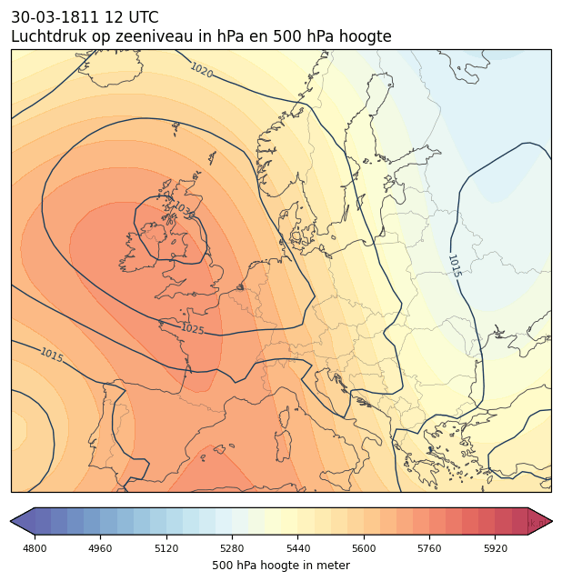 Weerkaart van 30 maart 1811 om 12 UTC