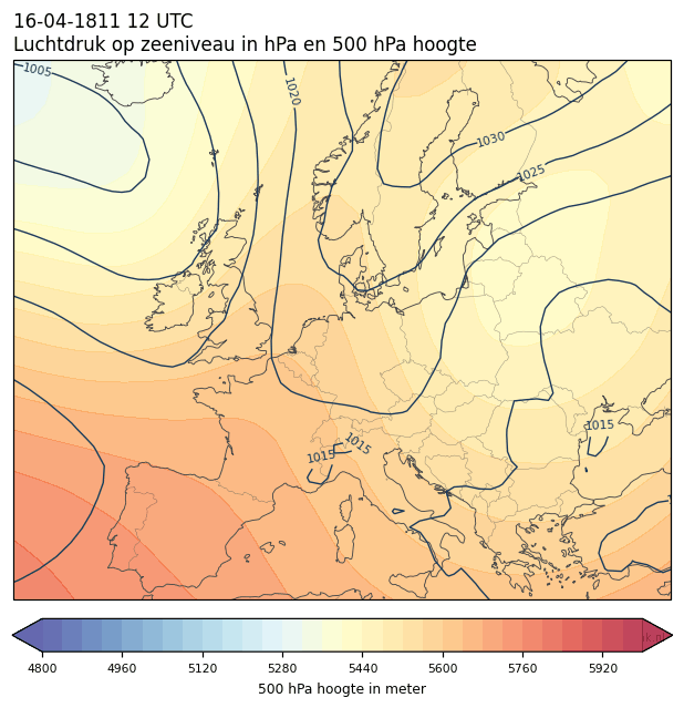 Weerkaart van 16 april 1811 om 12 UTC