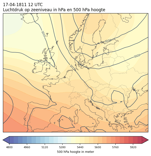 Weerkaart van 17 april 1811 om 12 UTC