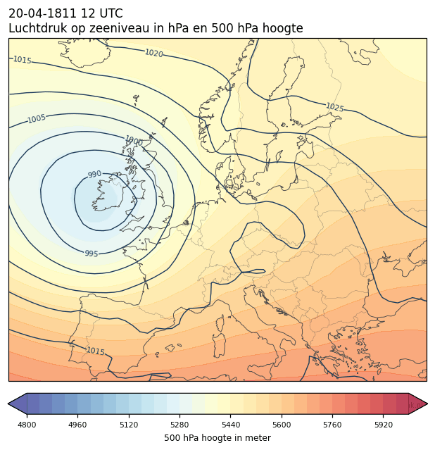 Weerkaart van 20 april 1811 om 12 UTC