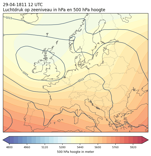 Weerkaart van 29 april 1811 om 12 UTC