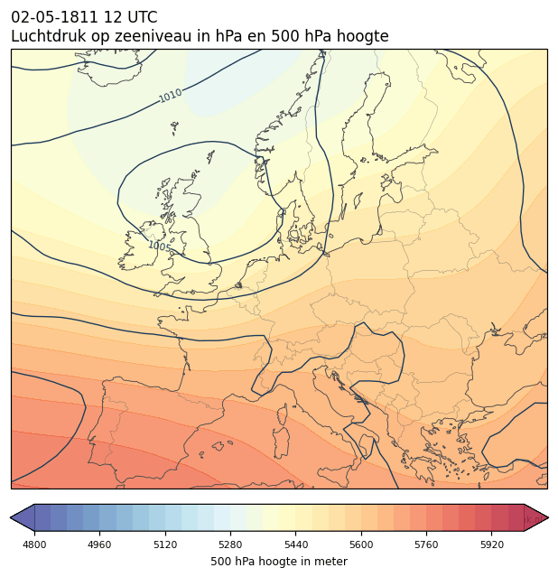 Weerkaart van 2 mei 1811 om 12 UTC