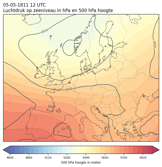 Weerkaart van 5 mei 1811 om 12 UTC