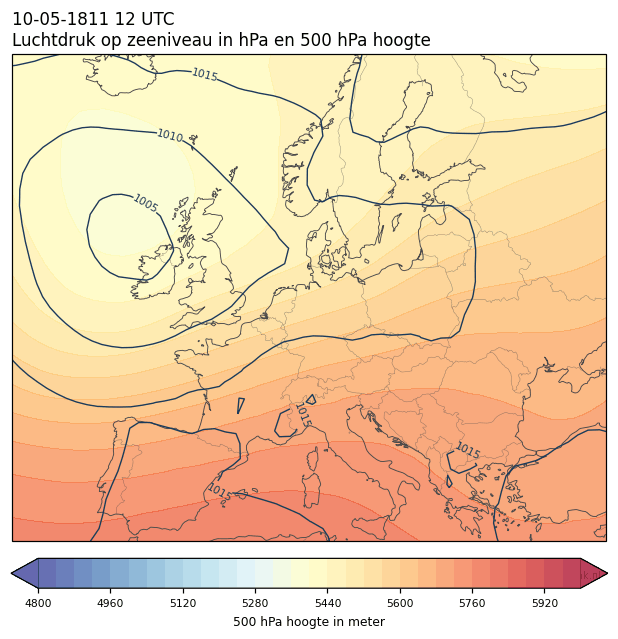Weerkaart van 10 mei 1811 om 12 UTC