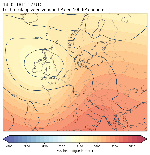 Weerkaart van 14 mei 1811 om 12 UTC
