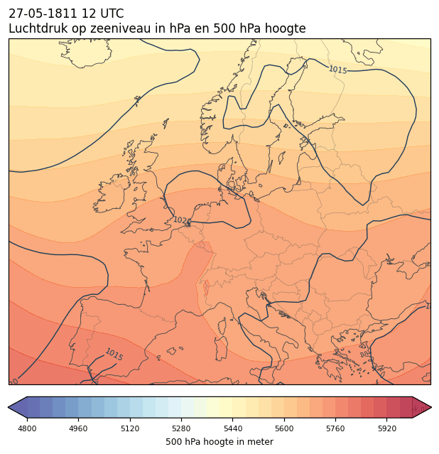 Weerkaart van 27 mei 1811 om 12 UTC