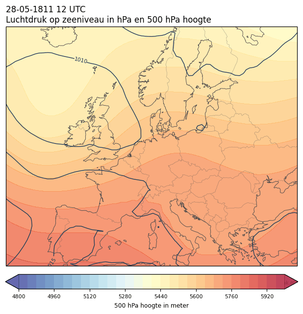 Weerkaart van 28 mei 1811 om 12 UTC