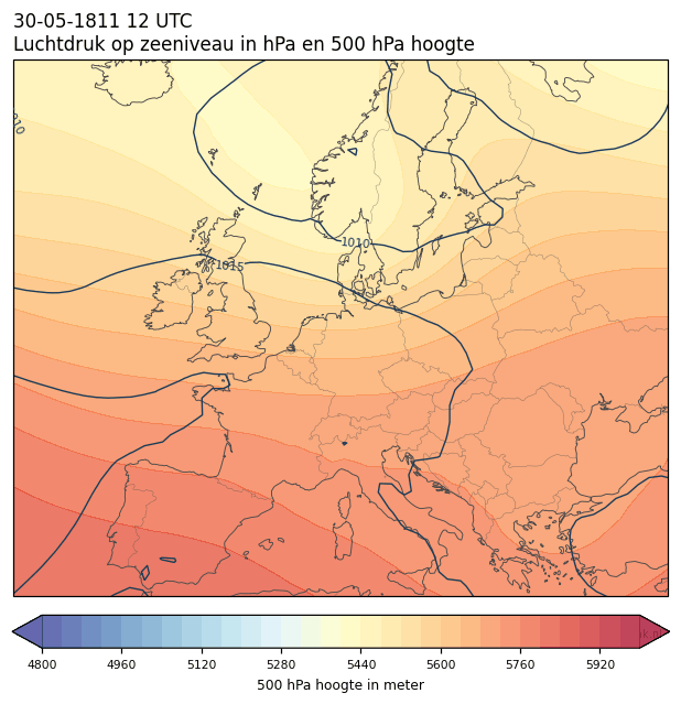 Weerkaart van 30 mei 1811 om 12 UTC
