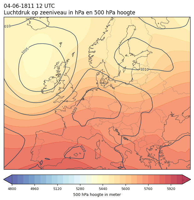 Weerkaart van 4 juni 1811 om 12 UTC