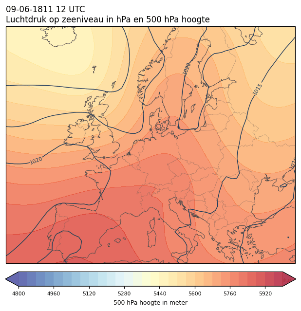 Weerkaart van 9 juni 1811 om 12 UTC