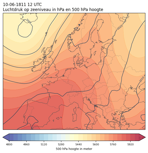 Weerkaart van 10 juni 1811 om 12 UTC