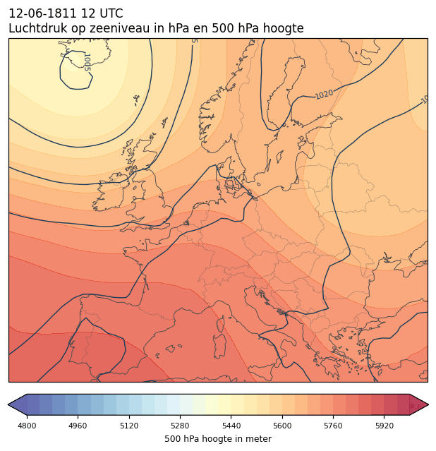 Weerkaart van 12 juni 1811 om 12 UTC