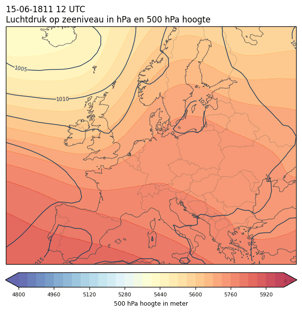 Weerkaart van 15 juni 1811 om 12 UTC