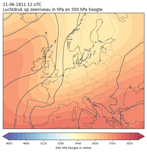 Weerkaart van 21 juni 1811 om 12 UTC