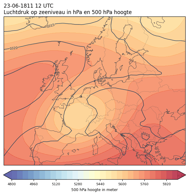 Weerkaart van 23 juni 1811 om 12 UTC