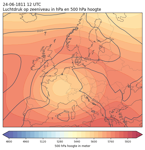 Weerkaart van 24 juni 1811 om 12 UTC