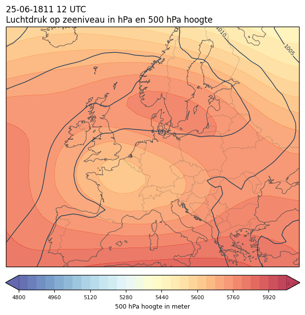 Weerkaart van 25 juni 1811 om 12 UTC
