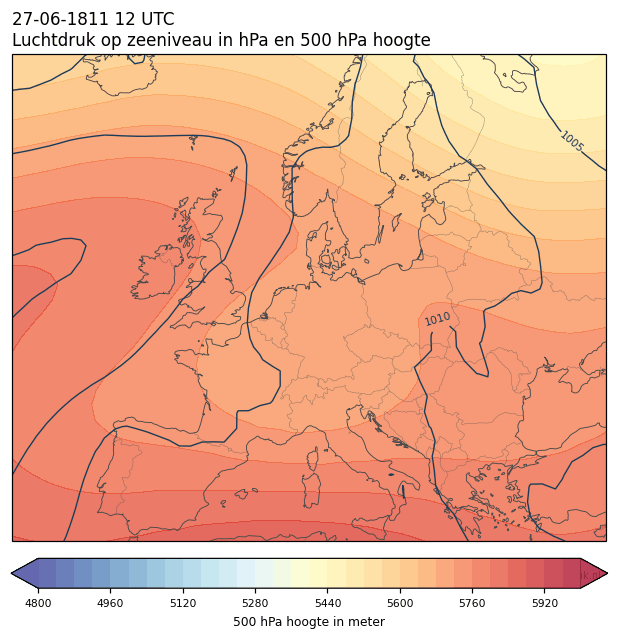 Weerkaart van 27 juni 1811 om 12 UTC