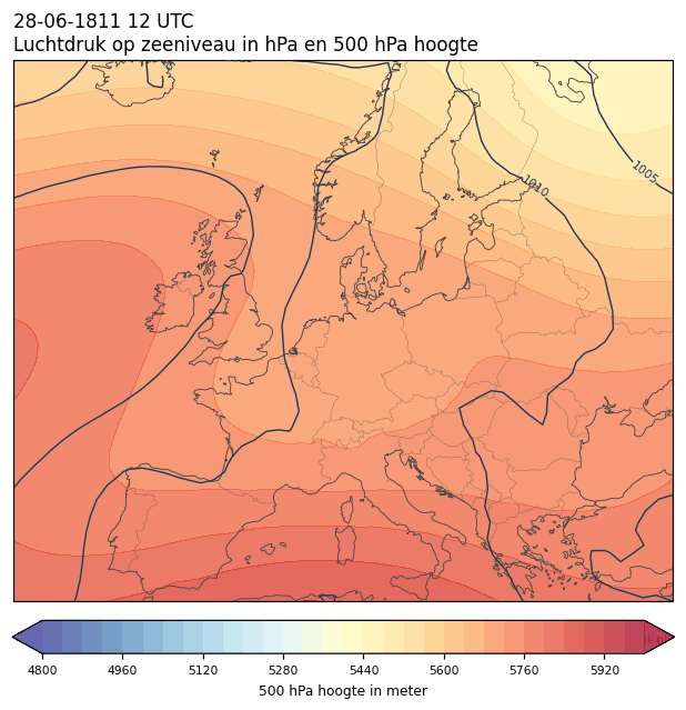 Weerkaart van 28 juni 1811 om 12 UTC
