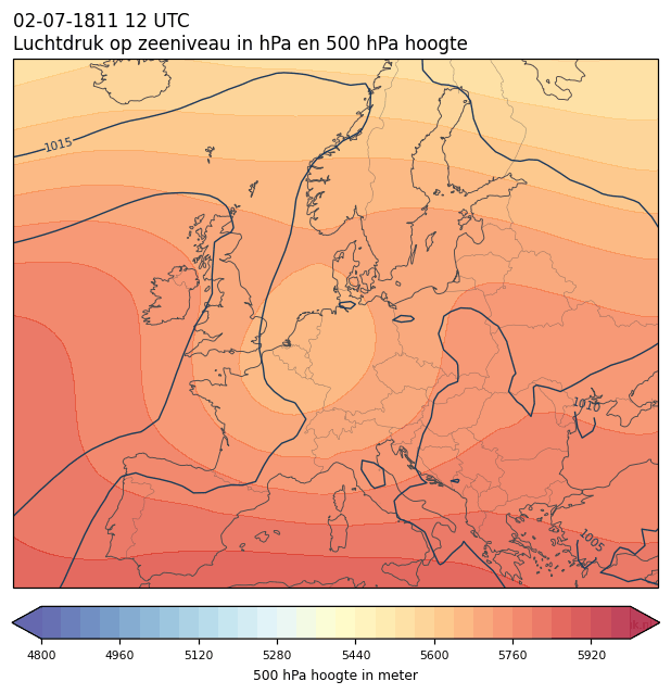 Weerkaart van 2 juli 1811 om 12 UTC