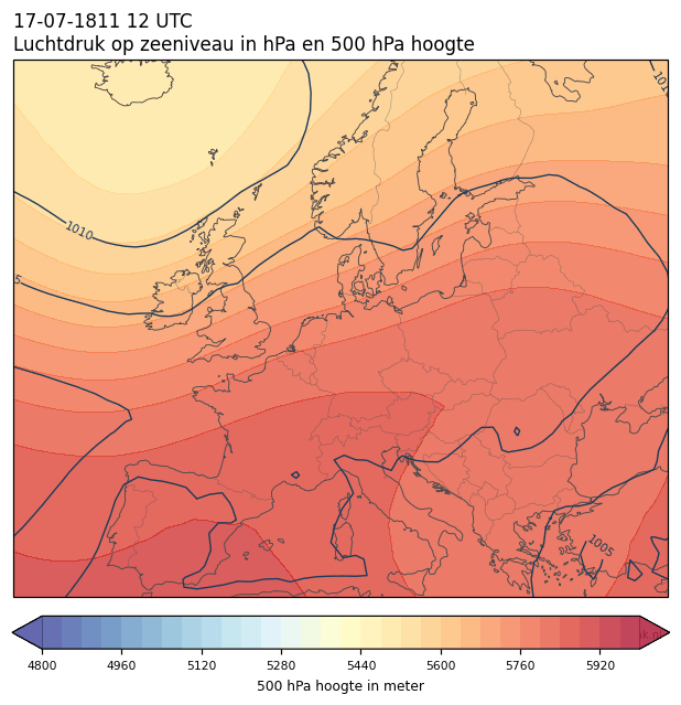 Weerkaart van 17 juli 1811 om 12 UTC