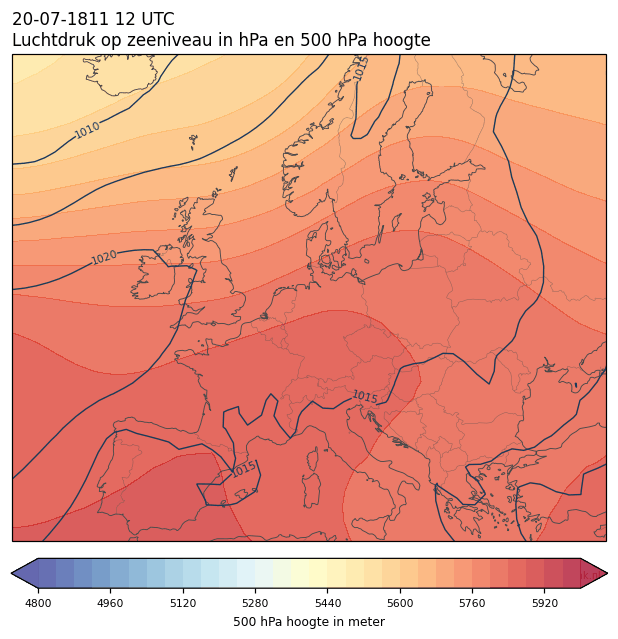 Weerkaart van 20 juli 1811 om 12 UTC