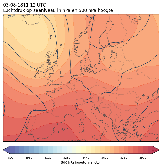 Weerkaart van 3 augustus 1811 om 12 UTC