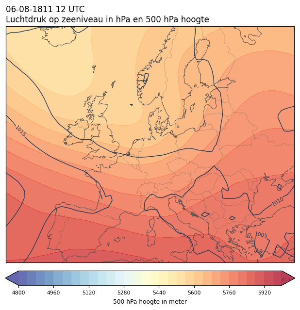 Weerkaart van 6 augustus 1811 om 12 UTC