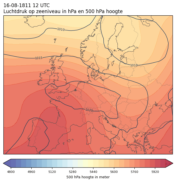 Weerkaart van 16 augustus 1811 om 12 UTC