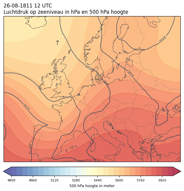 Weerkaart van 26 augustus 1811 om 12 UTC