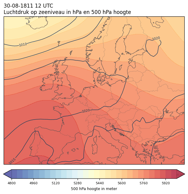 Weerkaart van 30 augustus 1811 om 12 UTC