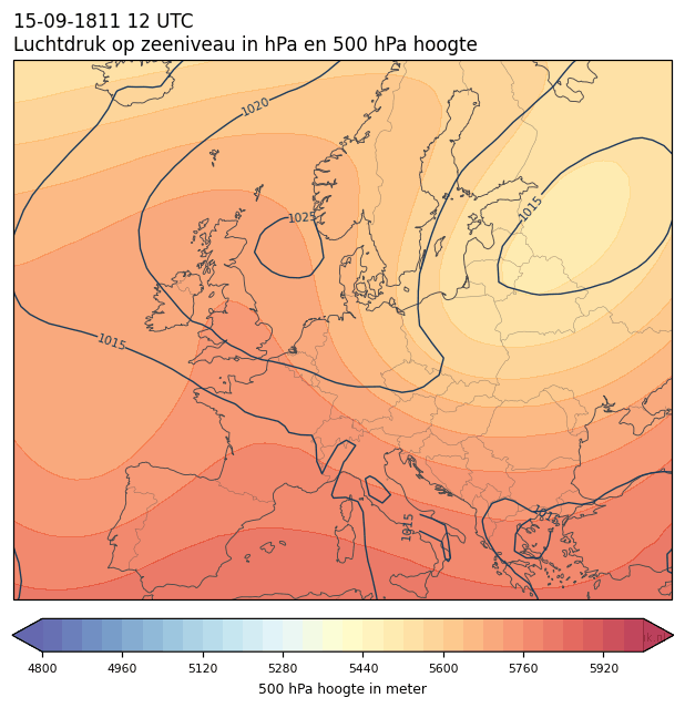 Weerkaart van 15 september 1811 om 12 UTC