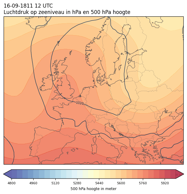 Weerkaart van 16 september 1811 om 12 UTC