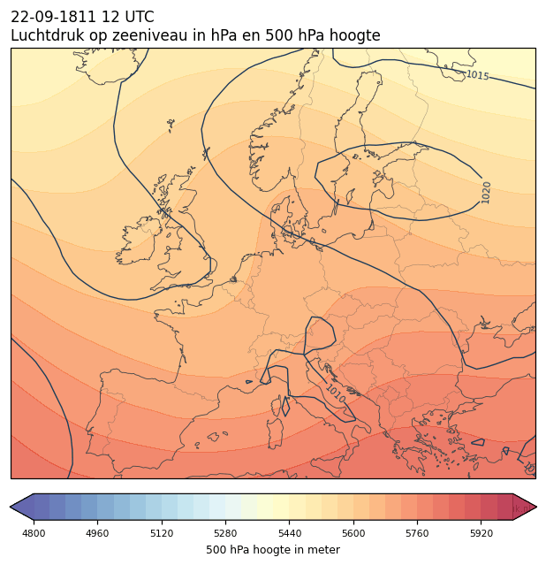 Weerkaart van 22 september 1811 om 12 UTC