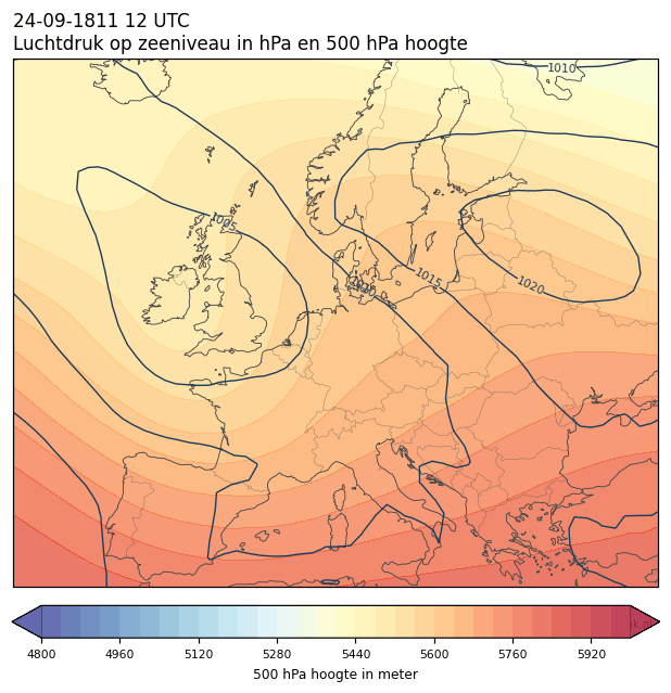 Weerkaart van 24 september 1811 om 12 UTC