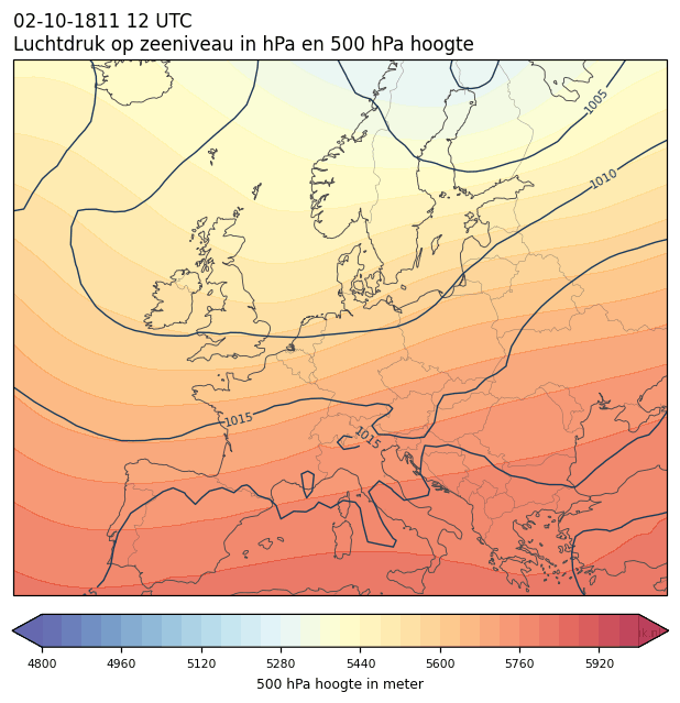 Weerkaart van 2 oktober 1811 om 12 UTC