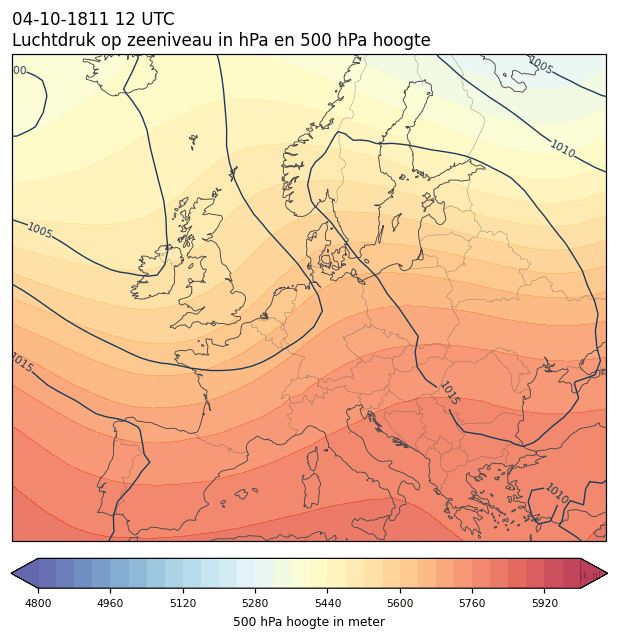 Weerkaart van 4 oktober 1811 om 12 UTC