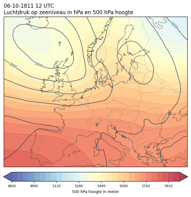 Weerkaart van 6 oktober 1811 om 12 UTC