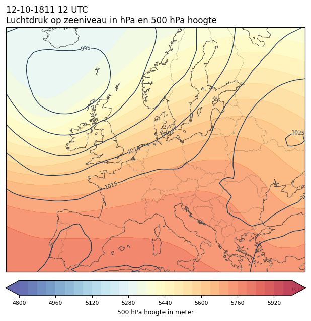 Weerkaart van 12 oktober 1811 om 12 UTC