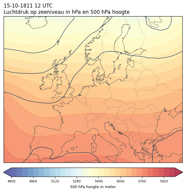 Weerkaart van 15 oktober 1811 om 12 UTC