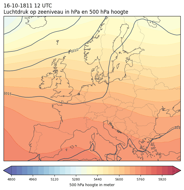 Weerkaart van 16 oktober 1811 om 12 UTC