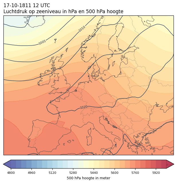 Weerkaart van 17 oktober 1811 om 12 UTC