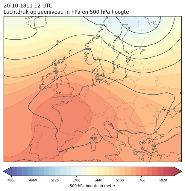 Weerkaart van 20 oktober 1811 om 12 UTC