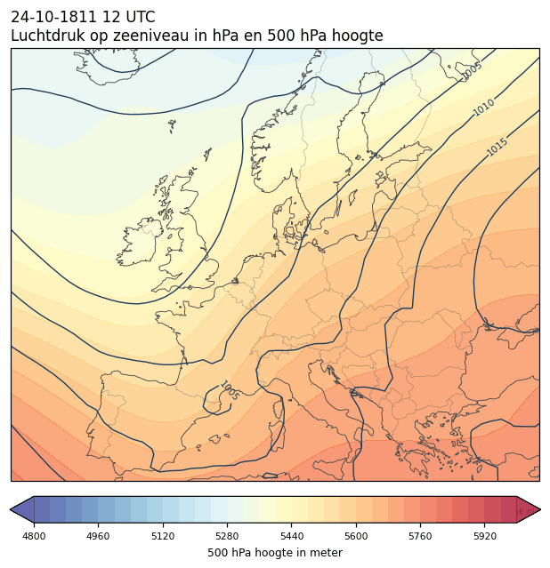 Weerkaart van 24 oktober 1811 om 12 UTC