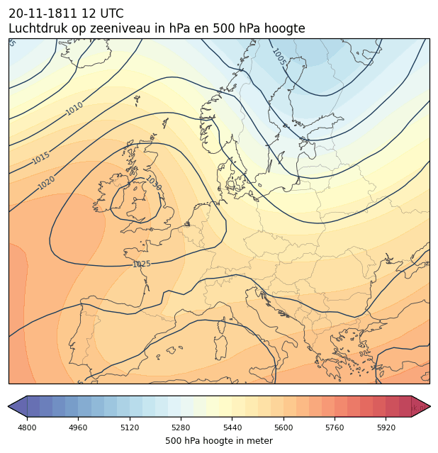 Weerkaart van 20 november 1811 om 12 UTC