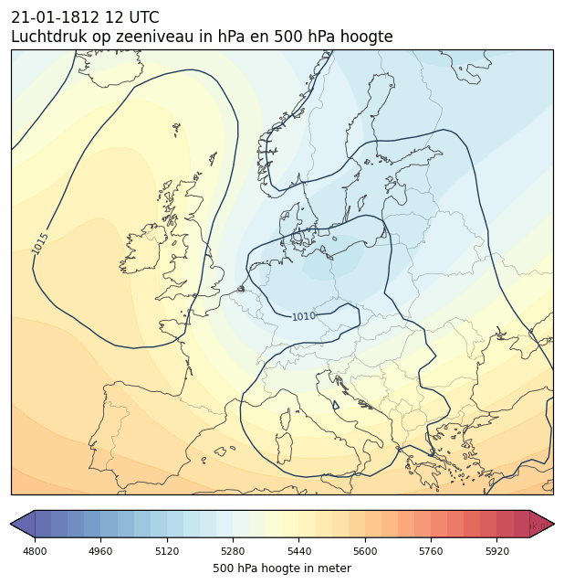 Weerkaart van 21 januari 1812 om 12 UTC